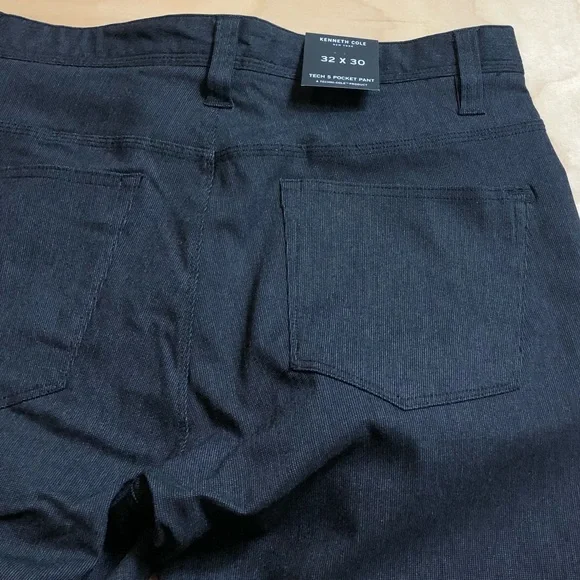NWT Kenneth Cole Black Slim Fit 5Pocket Tech Pant Size 32X30.